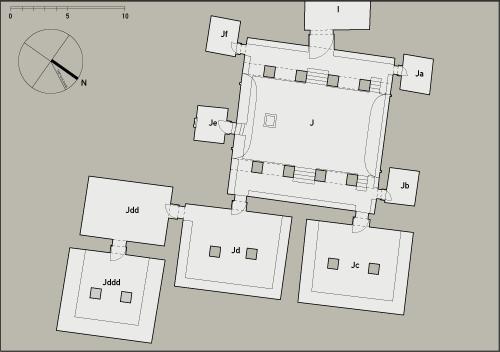 Burial chamber and its side chambers.