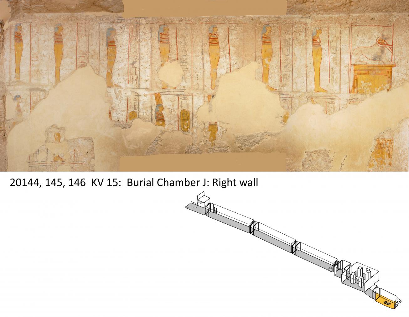 Right wall, burial chamber.