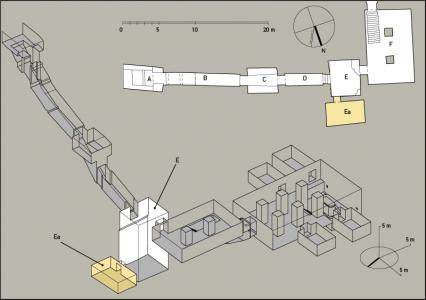 Side chamber off of bottom of well shaft.