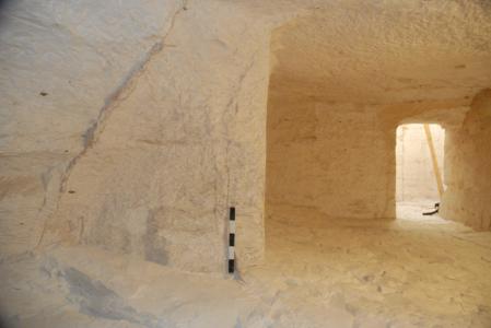 A view of KV 63 facing south, after being emptied.