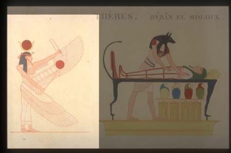 Winged figure of Isis [protecting Ptah-Sokar Osiris, before Rameses III].